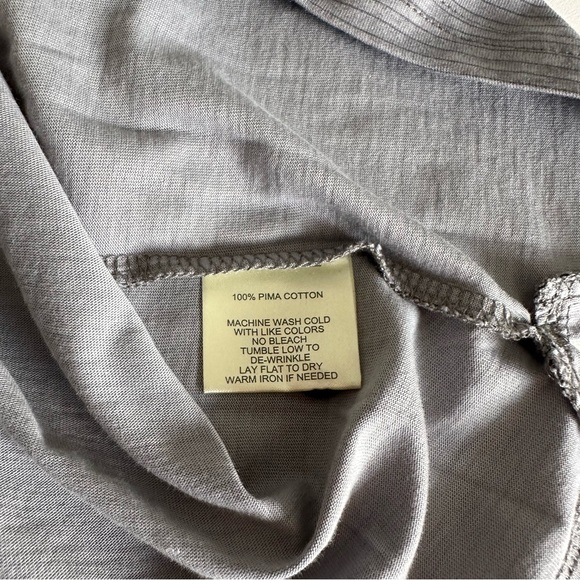 Robert Barakett 100% Pima Cotton Henley Shirt Mens Size XXL Short Sleeve Gray - Picture 5 of 9